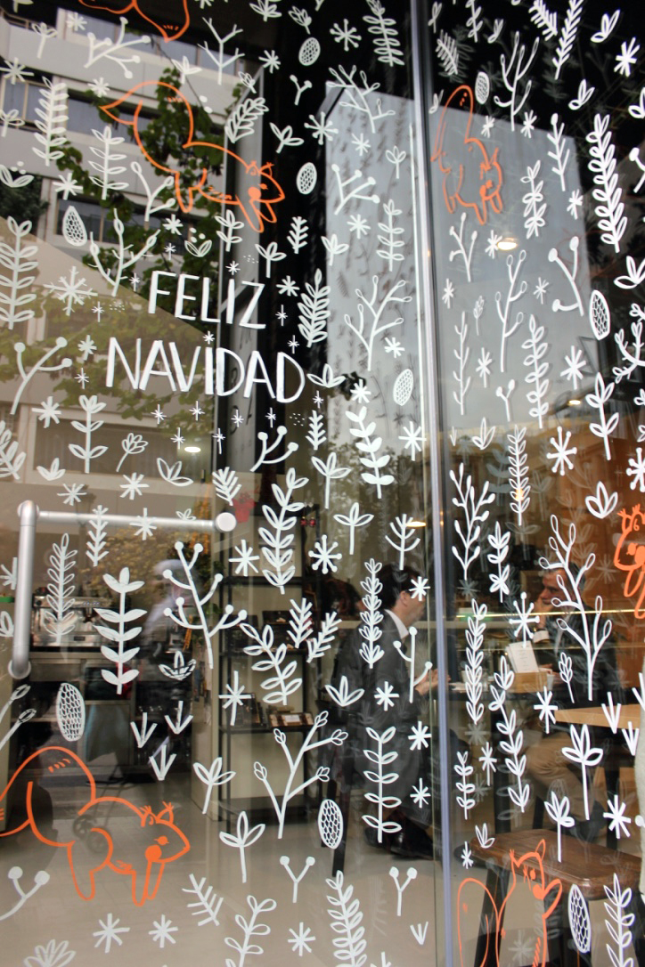 giselatalita windowpainting windowart crystalpainting Christmas navidad decoracion cafeteria larodaespai art Window ephimeralart