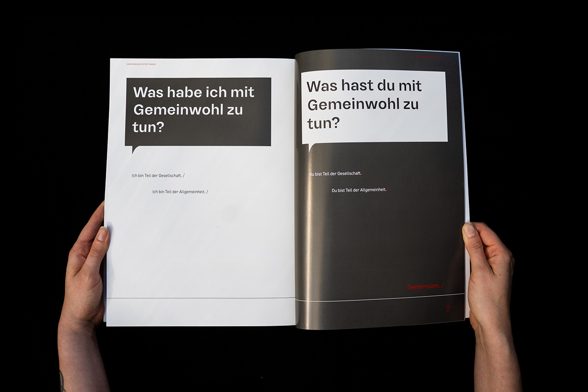 book design Booklet common good Gemeinwohl magazine Muthesius projektbüro social study typography  