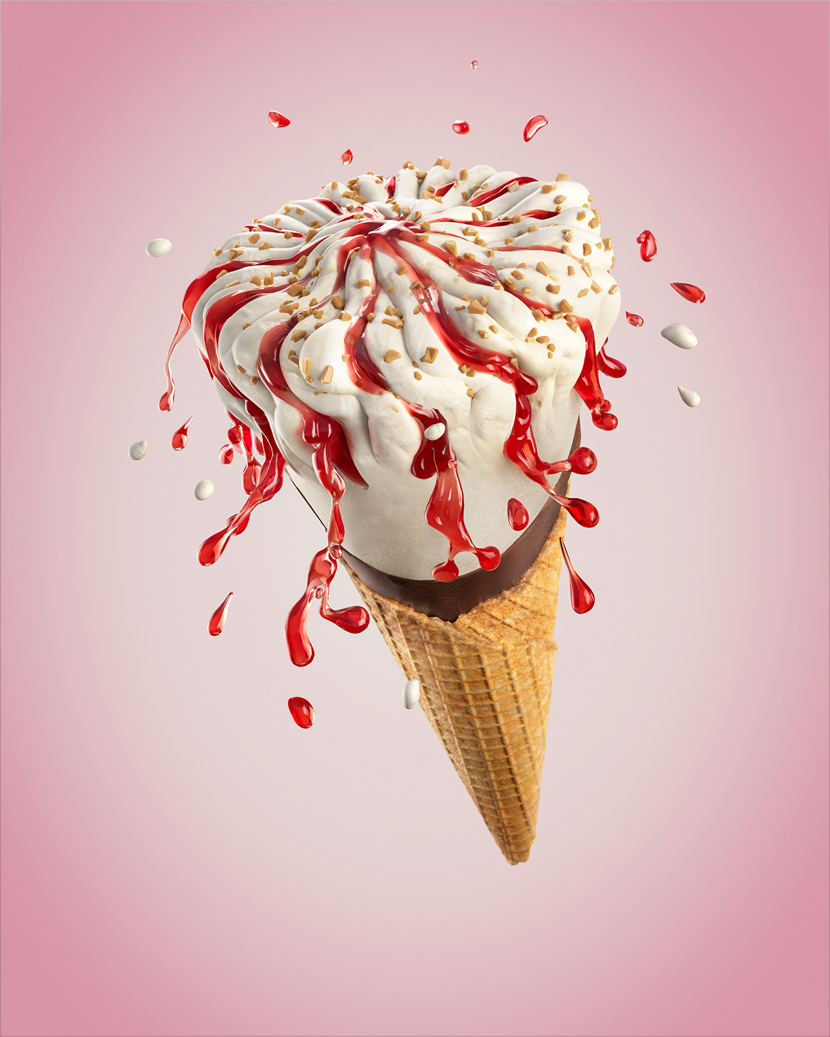 3D 3d modeling Advertising  CGI corona Food  icecream Packaging productdesign summer