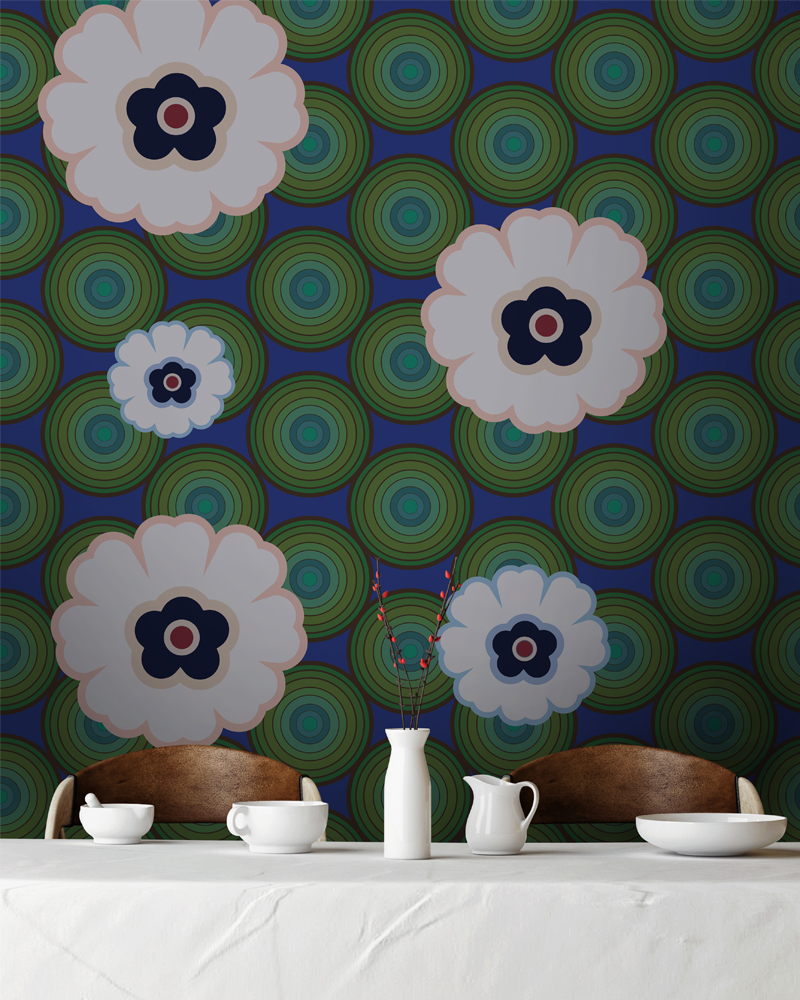 wallpaper graphic graphic design  diseño diseño gráfico art geometric flower vintage textil