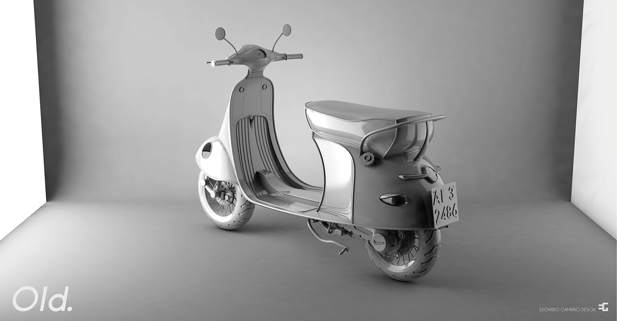 vespa vera piaggio moto nuova Rhino Cinema 3D model Illustrator photoshop industrial car design