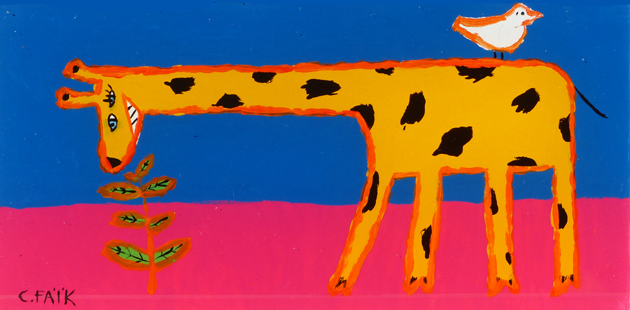 animaux oil plexi glass crocodile girafe chien vache