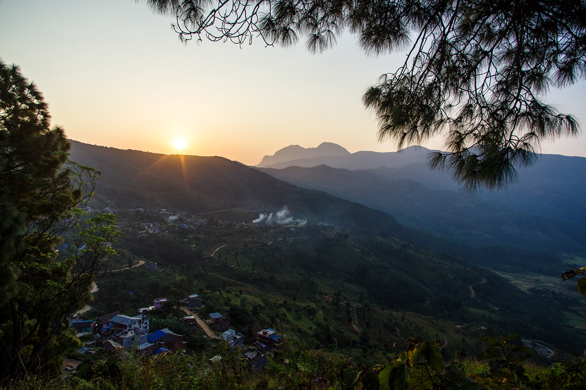 nepal valley Landscape terrace mountains Annapurna Sunrise