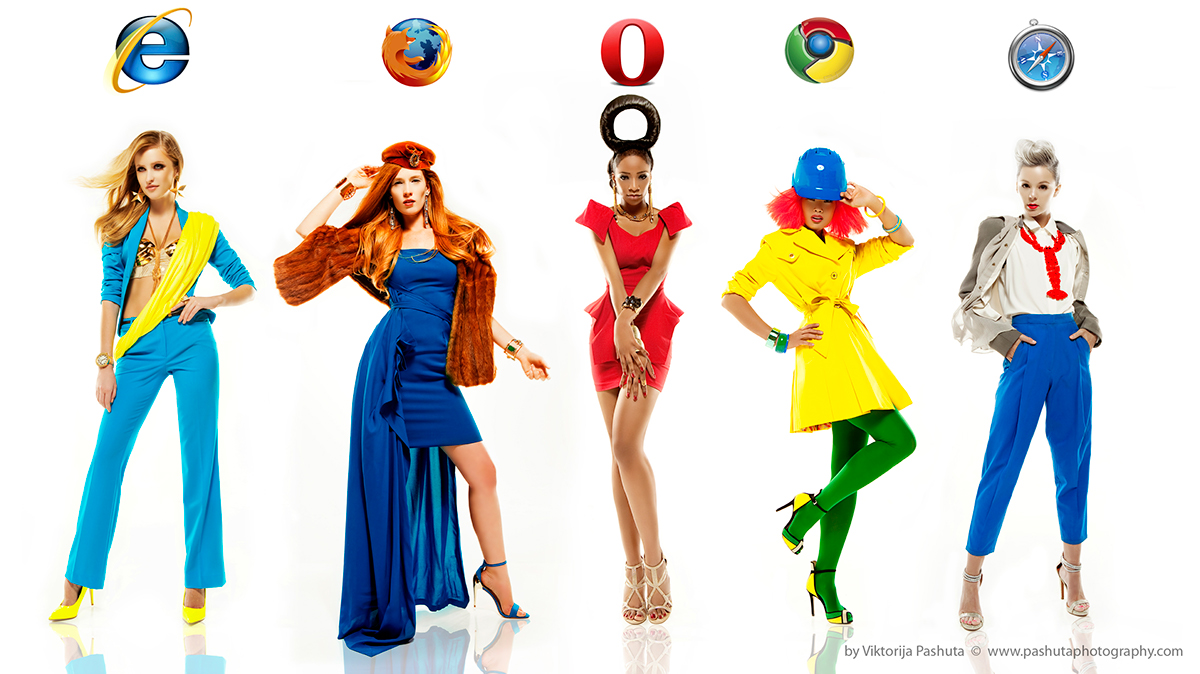Internet browsers girls browsers internet browsers logos chrome explorer mozilla firefox safari opera concept art Technology fashion browsers