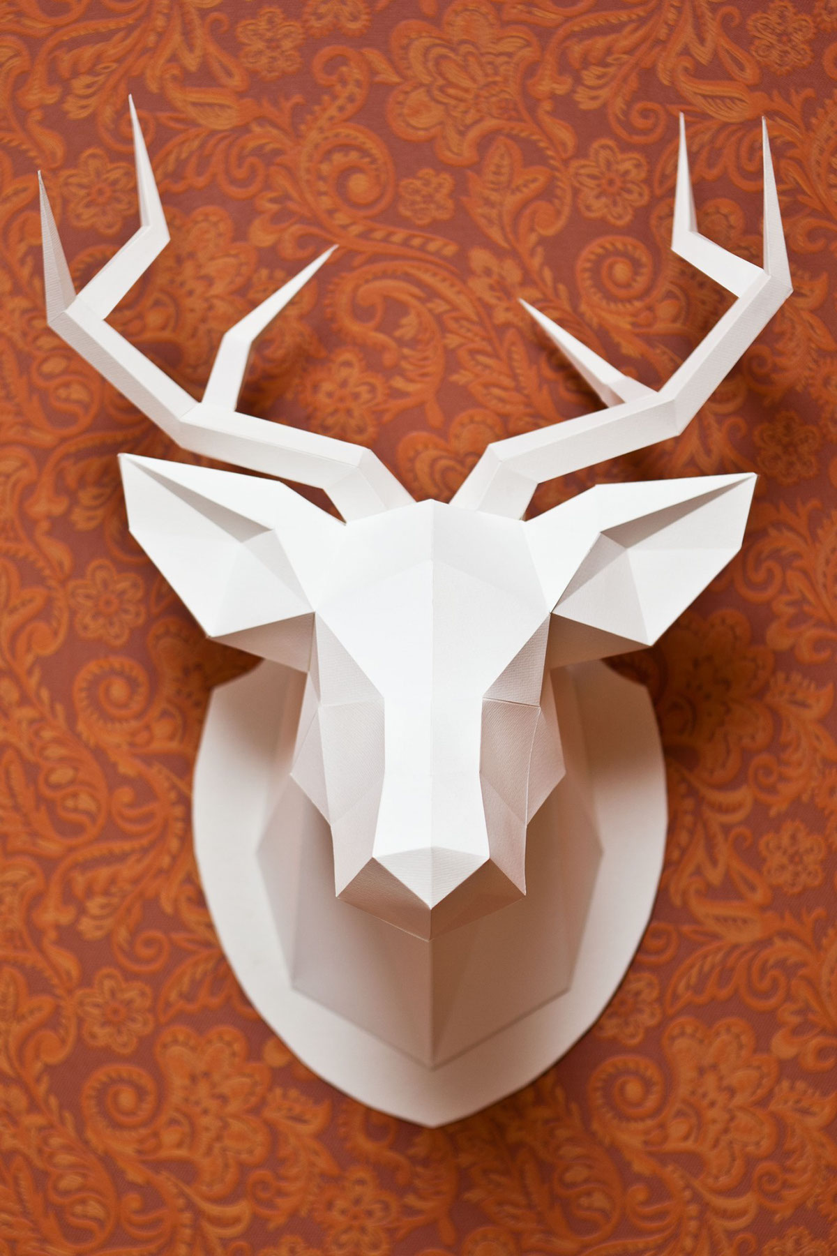 paper origami  deer sculpture бумага олень polygonal полигоны template DIY головаоленя ciervo decor decoration trophy