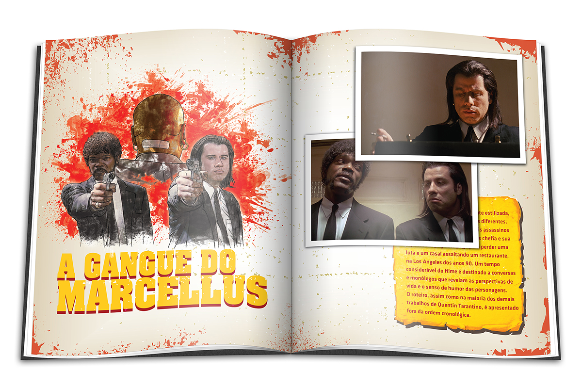 Ilustração Tarantino pulp fiction sangue kill bill Cinema Livro Quentin Tarantino blood cult