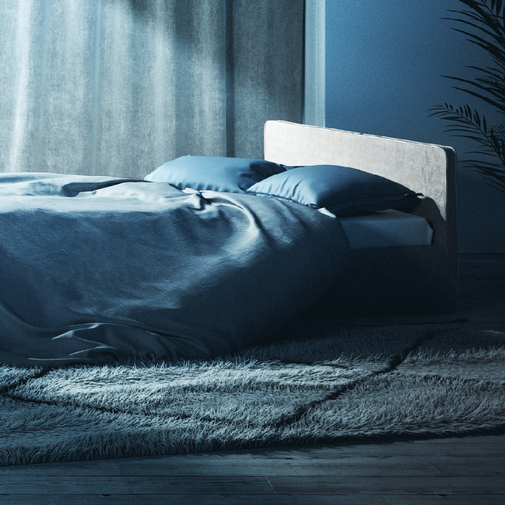 Interior moon night bedroom bed 3D sleep dream design furniture