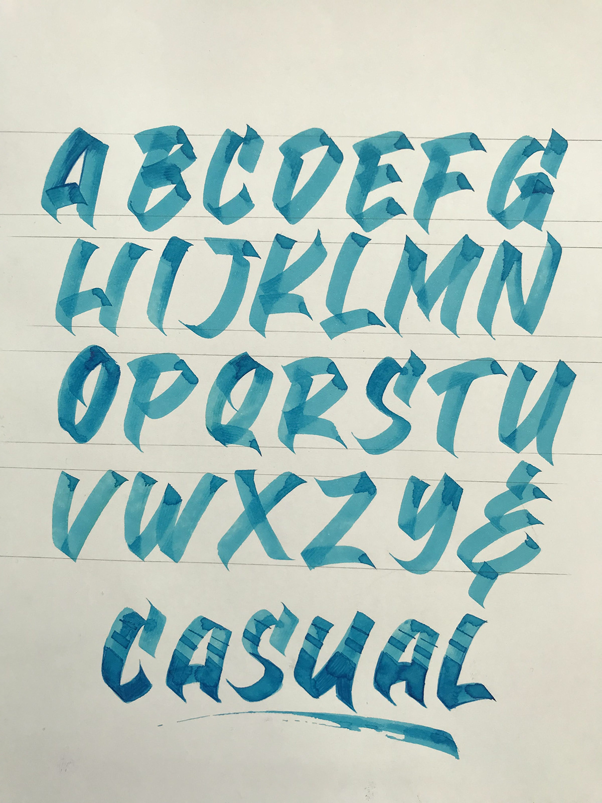casual Script handwriting Calligraphy   lettering rotulación scribe caligrafia