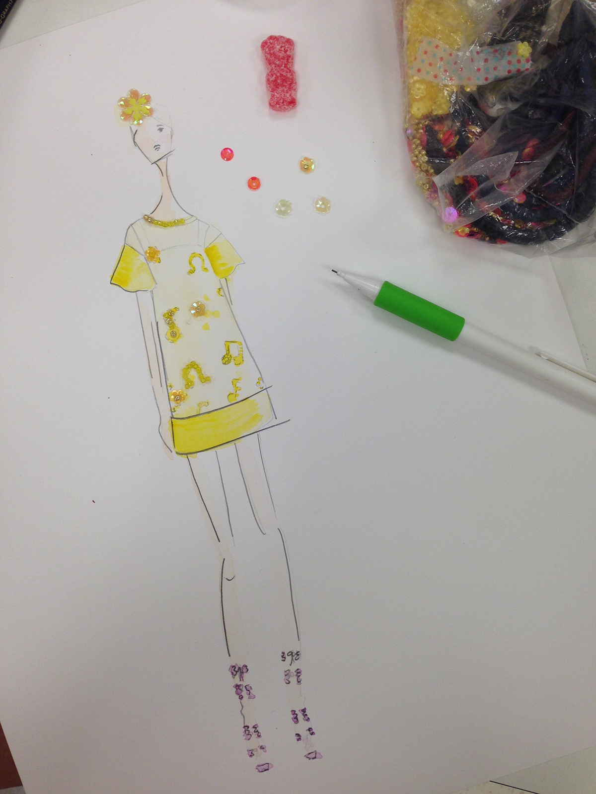 fashion design beading dolly parton decorative surfaces  yellow girly Fun clouds aaron bernstein sequins