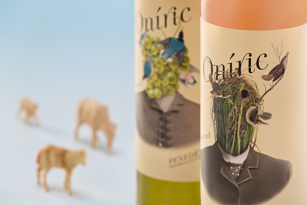 wine Label collage oniric Penedès Collageart assamblage