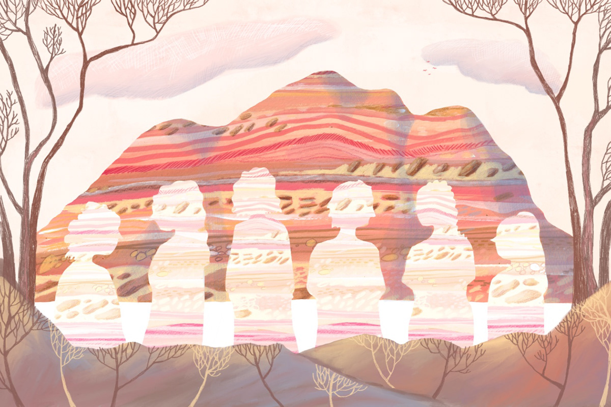 mountains rock trees SKY Procreate Illustrator TransRightsAreHumanRights