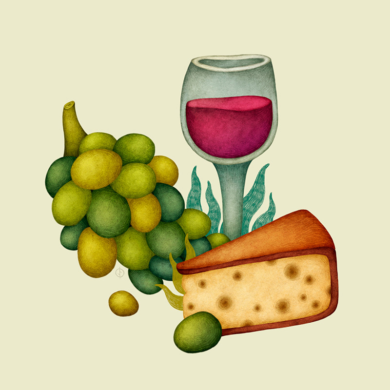 food illustration Tropical exotic tropical fruits exotic fruits wine grape Editorial Illustration Magazine illustration