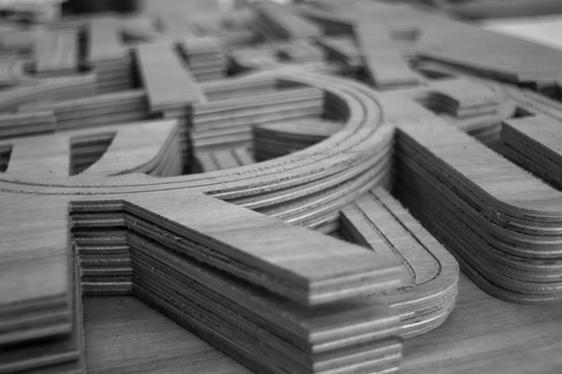 wood Greatmade type letter hand made cnc cut Holz lettering schrift typism