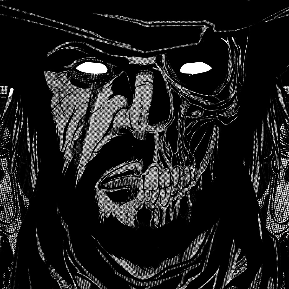cowboy  bullet  zombie Revolver black and white
