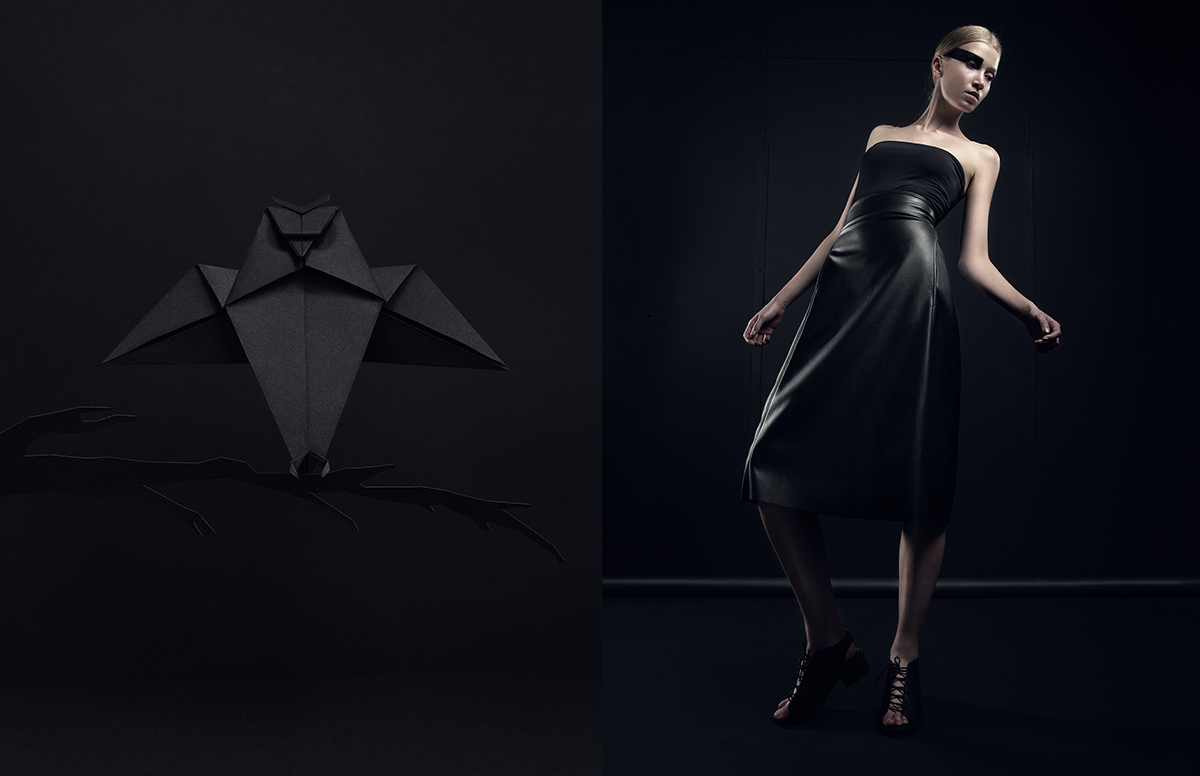 ArtDirection Fashion  origami  Pghotography portrait stillife