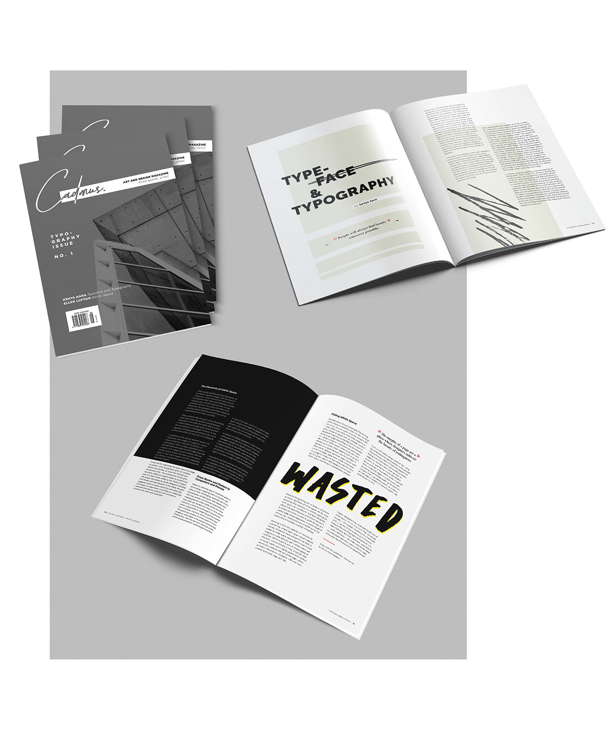 magazine layout typographic publication White Space  Cadmus