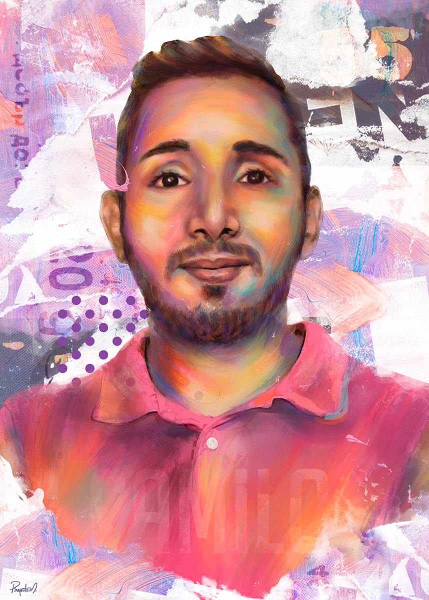 art arte colombia Digital Art  digital illustration javierpiragauta mixed media painting   portrait retrato