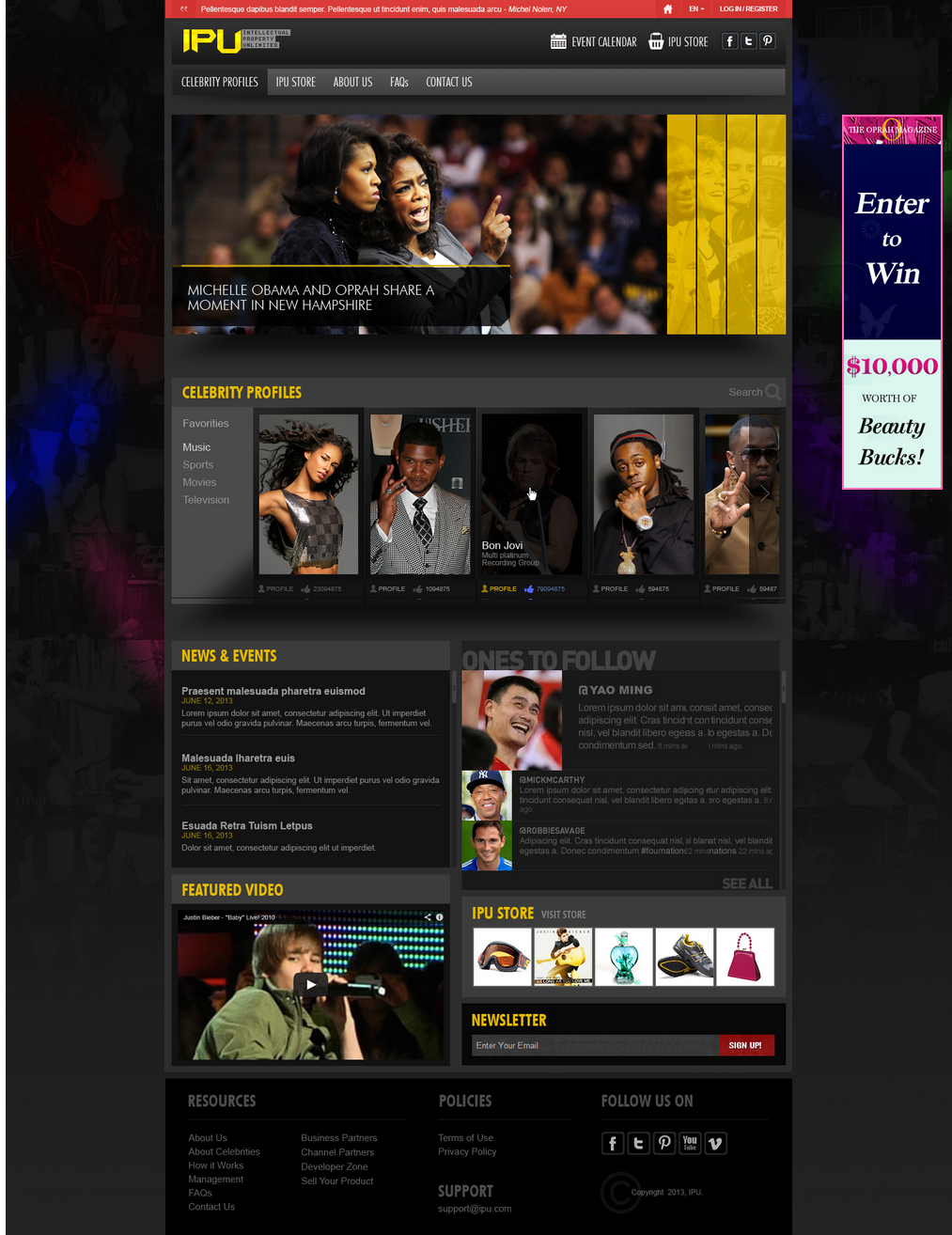 Celebrity Concept Design Website
