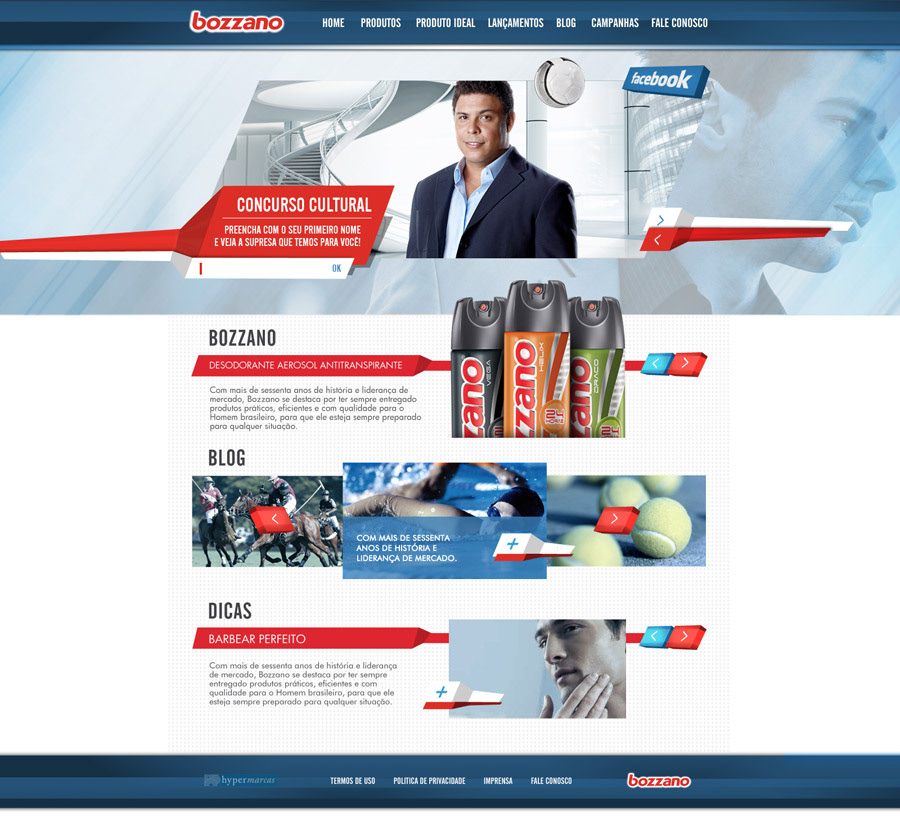 design  produto site Web