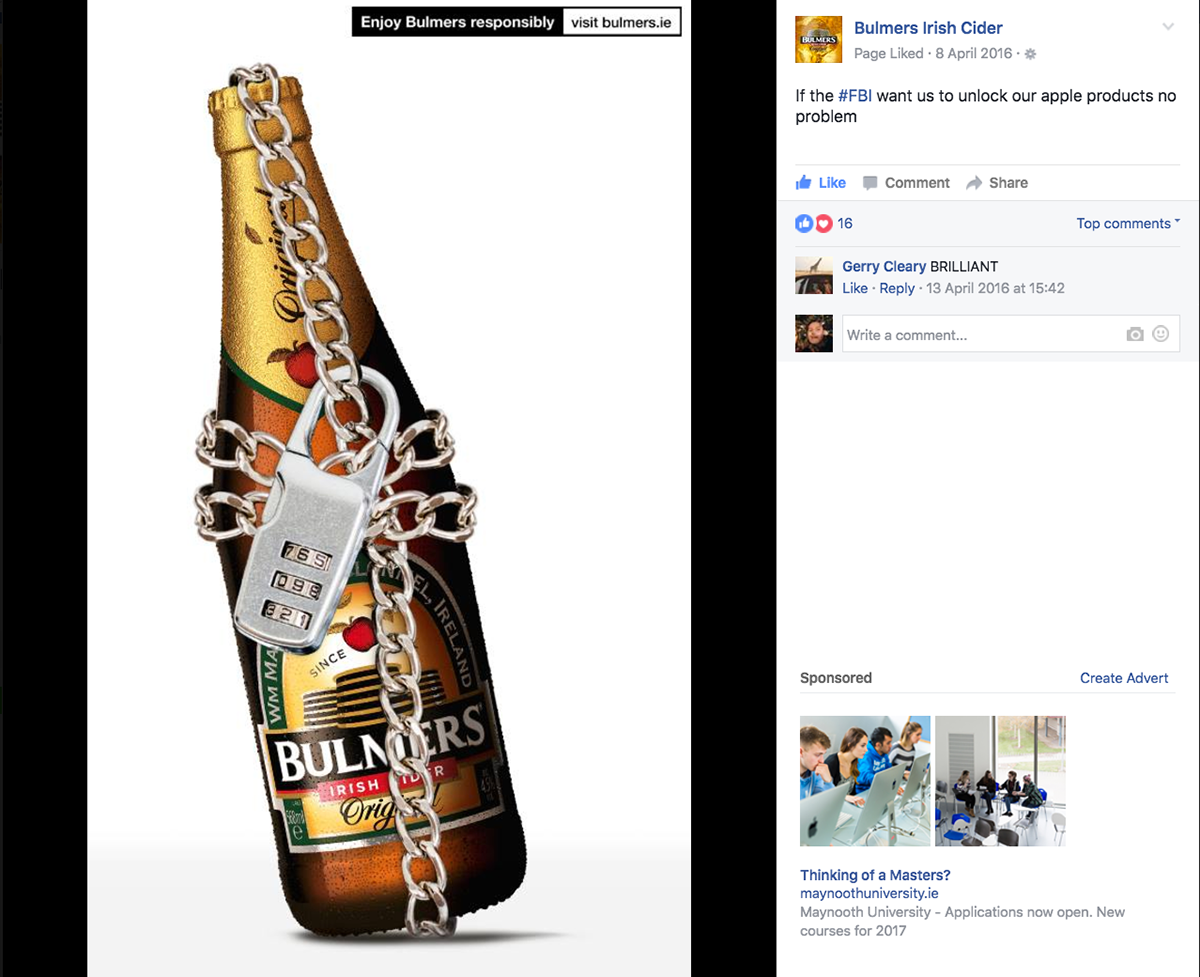 social media Alcohol advertising cider Bulmers Irish Cider Bulmers Advertising 