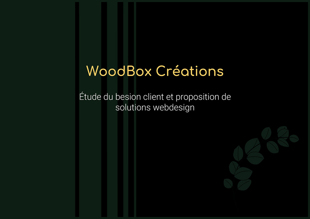 artisanat bois ecologie site web Figma logo woodbox charte graphique