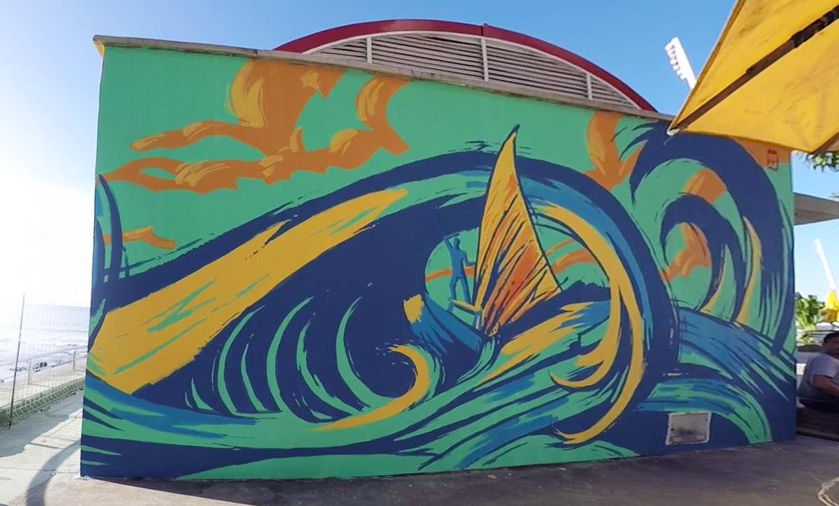 pescador Graffiti Mural Muralism fortaleza Brasil Beira-Mar dragão do mar iracema Jangadeiro 