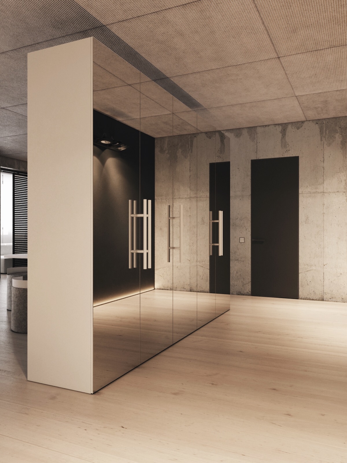 design interior design  Minimalism furniture metal concrete wood minimal brutalist architecture Brutalism
