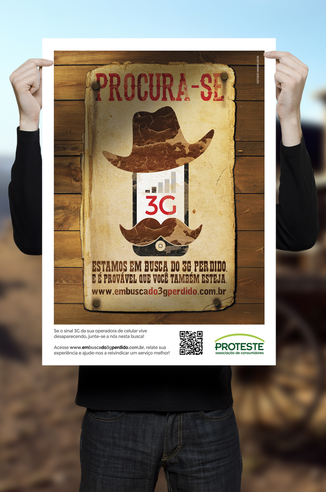 publicidade anúncio campanha 3G proteste conceito velho oeste faroeste