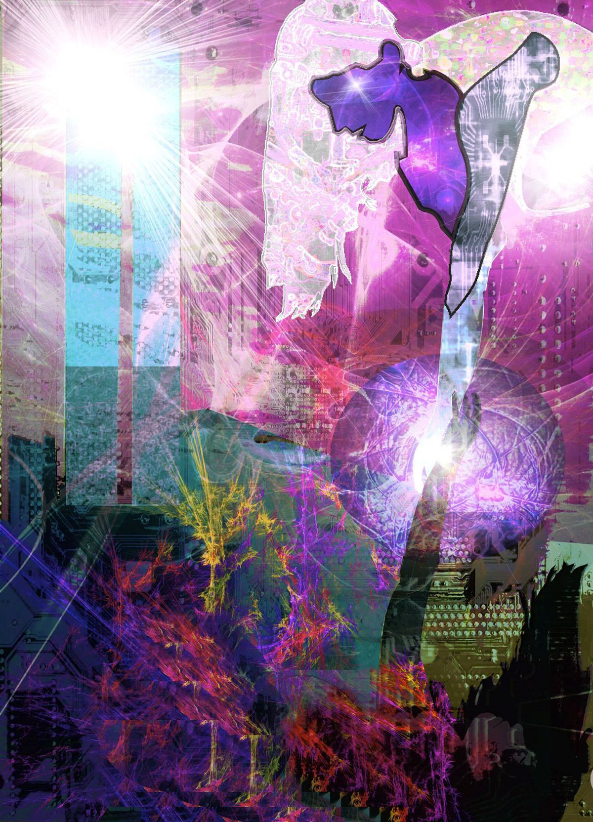 sci-fi Cyborg fantasy digital paint illustrations art graphic design inside-cover Publications