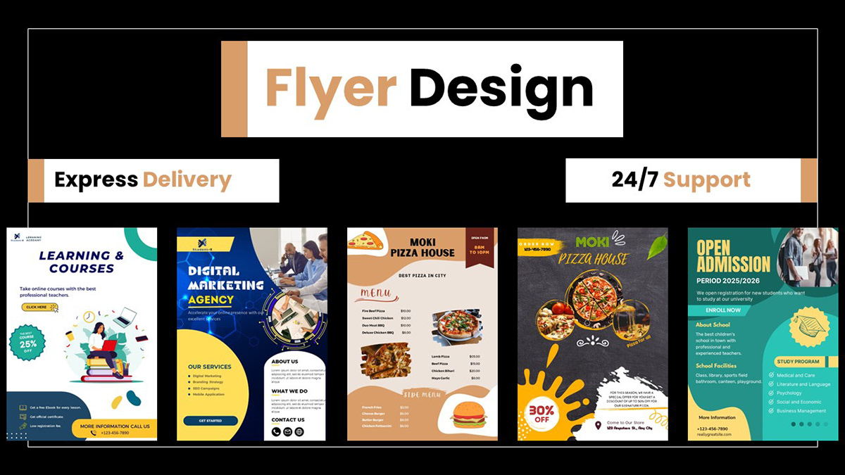 Flyer Design Poster Design banner ads resume design cv design powerpoint presentation Google Slides presentation design pitch deck PPT