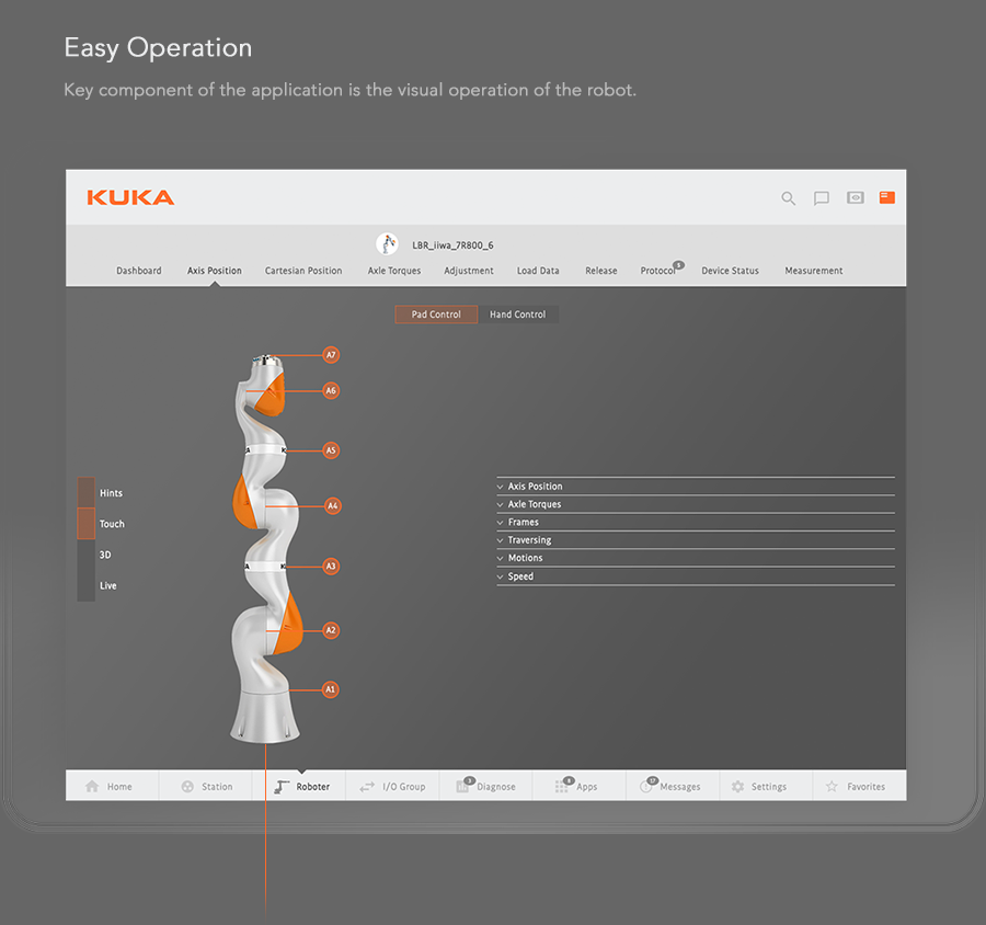 dashboard ux UI robot automation concept Webdesign Kuka user interface user experience GUI