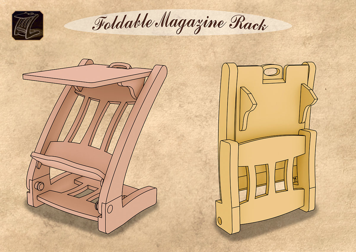 rack Foldable Magazine rack furniture wood