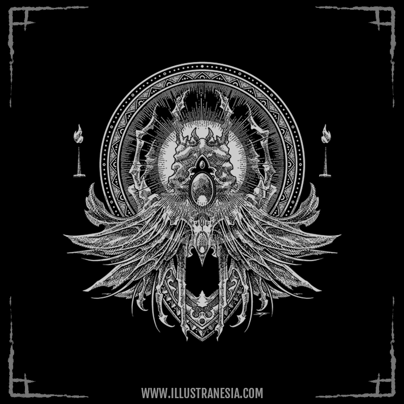 artworks dark art demon Drawing  illustranesia ILLUSTRATION  occult septian fajrianto skull