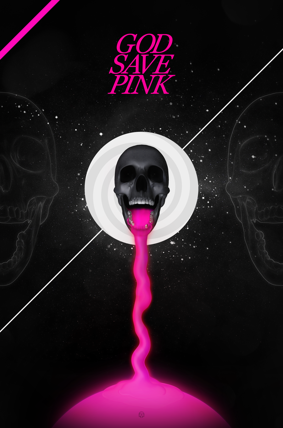 skull rock pink Space  glam