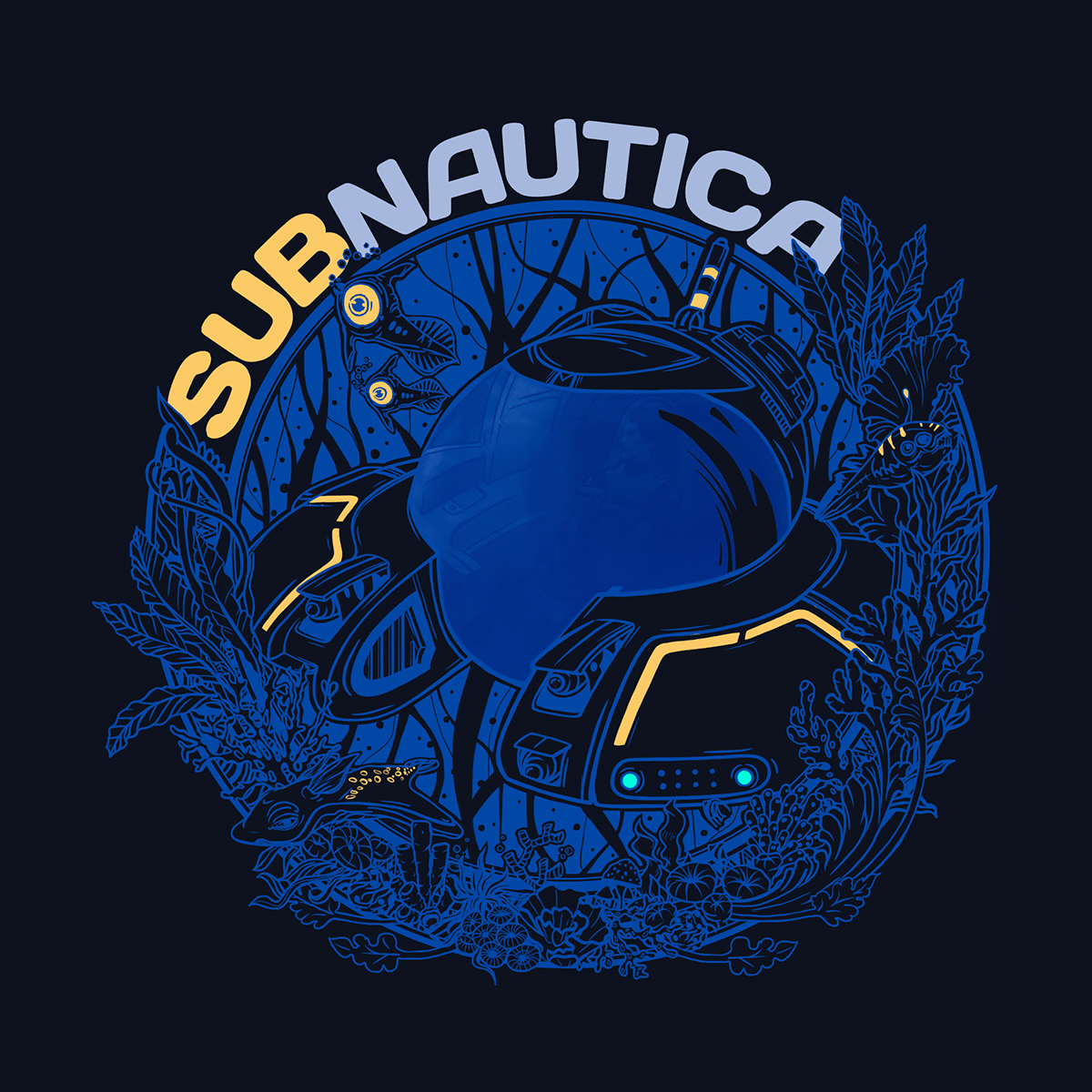 Subnautica art design ILLUSTRATION  water underwater depth fish Flora game