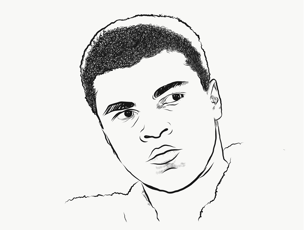 adobedraw champion Boxing black history month the greatest muhammad ali Digital Art  portrait sports rest in peace
