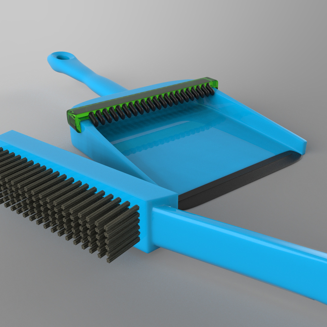 3D Broom dust pan home keyshot Maya product design  product render Render