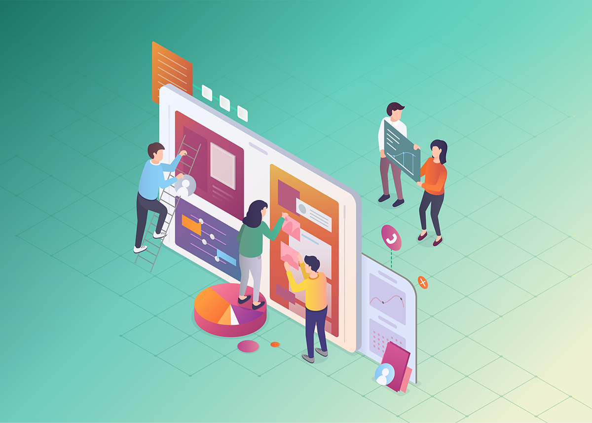 Isometric Office TEAMWORK vector Open Space business ILLUSTRATION  workplace New York Startup