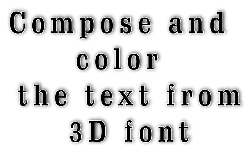 3D font. constructor text color design letter alphabet Drafting colorful typography  