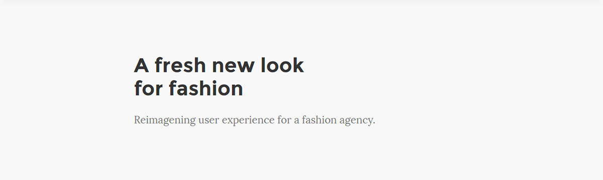 Fashion  agency Web ux UI design black White minimal