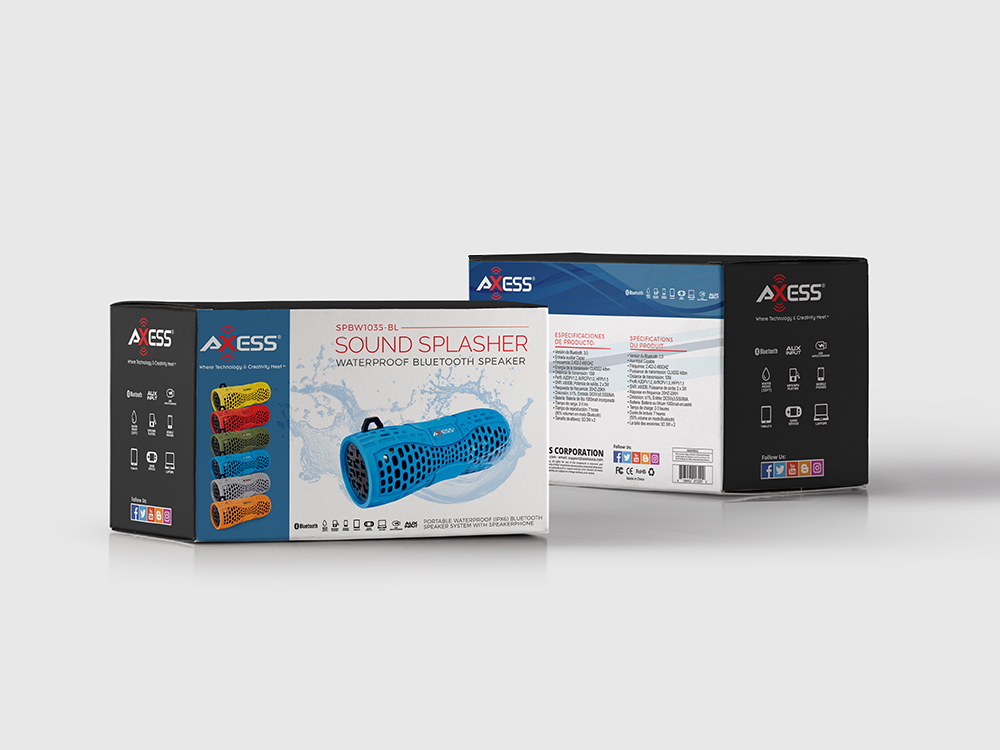 product packaging Packaging Technology bluetooth speaker graphic design  print design  branding  water resistant speaker music