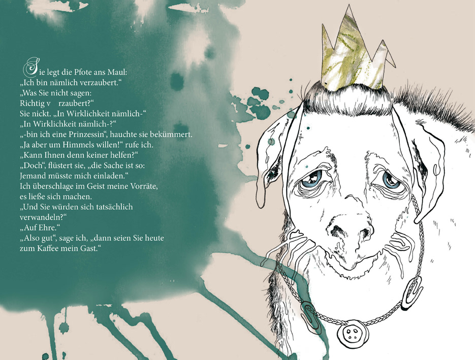 children's book children kids hyena zoo Princess watercolour ink