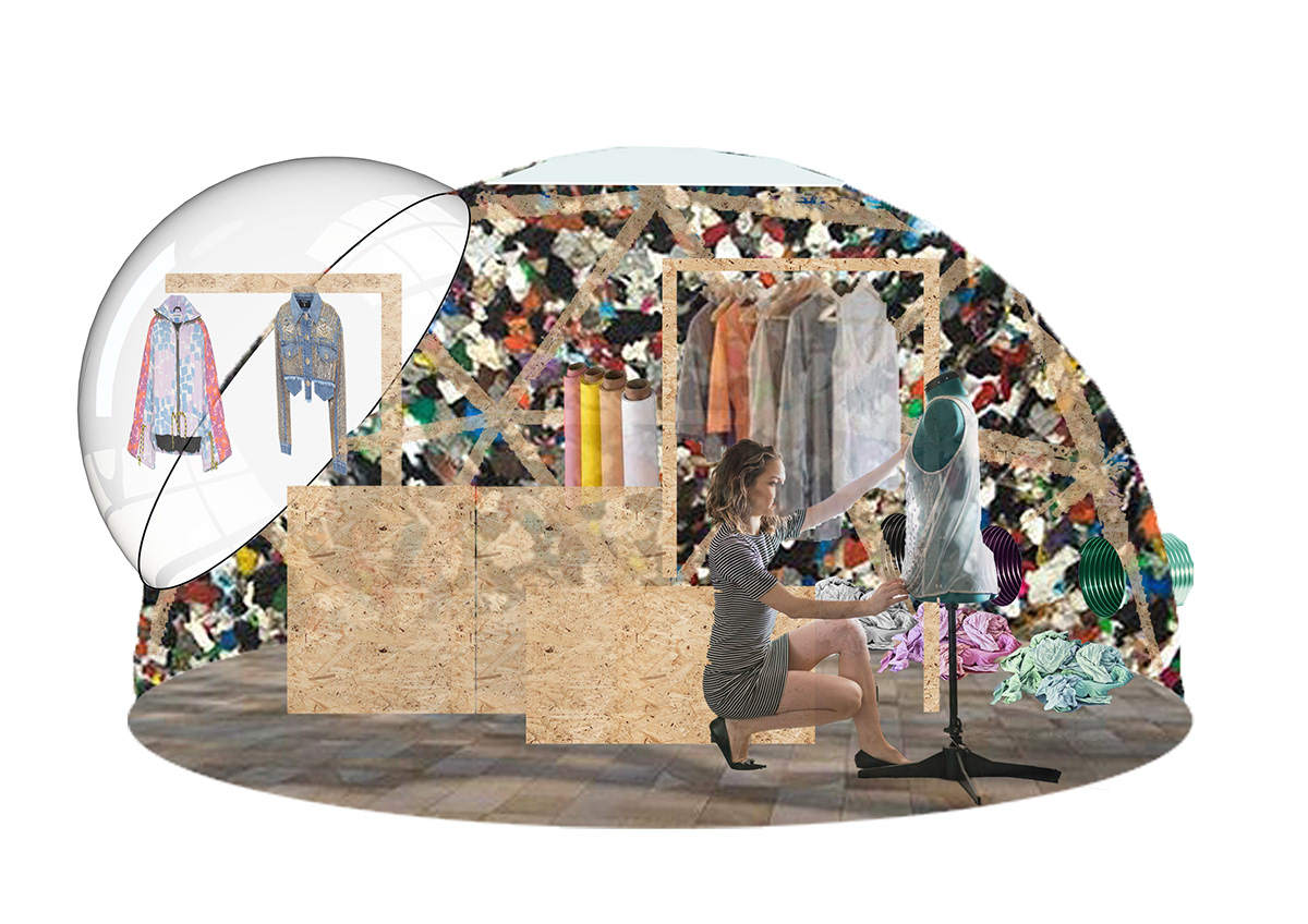 3D design Fashion  London plans pop-up reatail recycled materials Retail store
