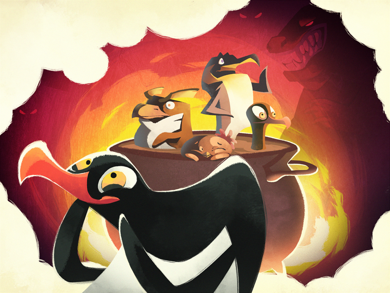 penguins cartoon videogame ios Platform runner