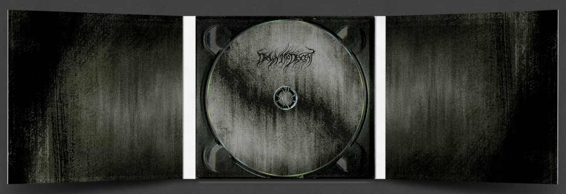 drawn into descent CD cover CD design CD cover illustration atmospheric black metal music art CD packaging