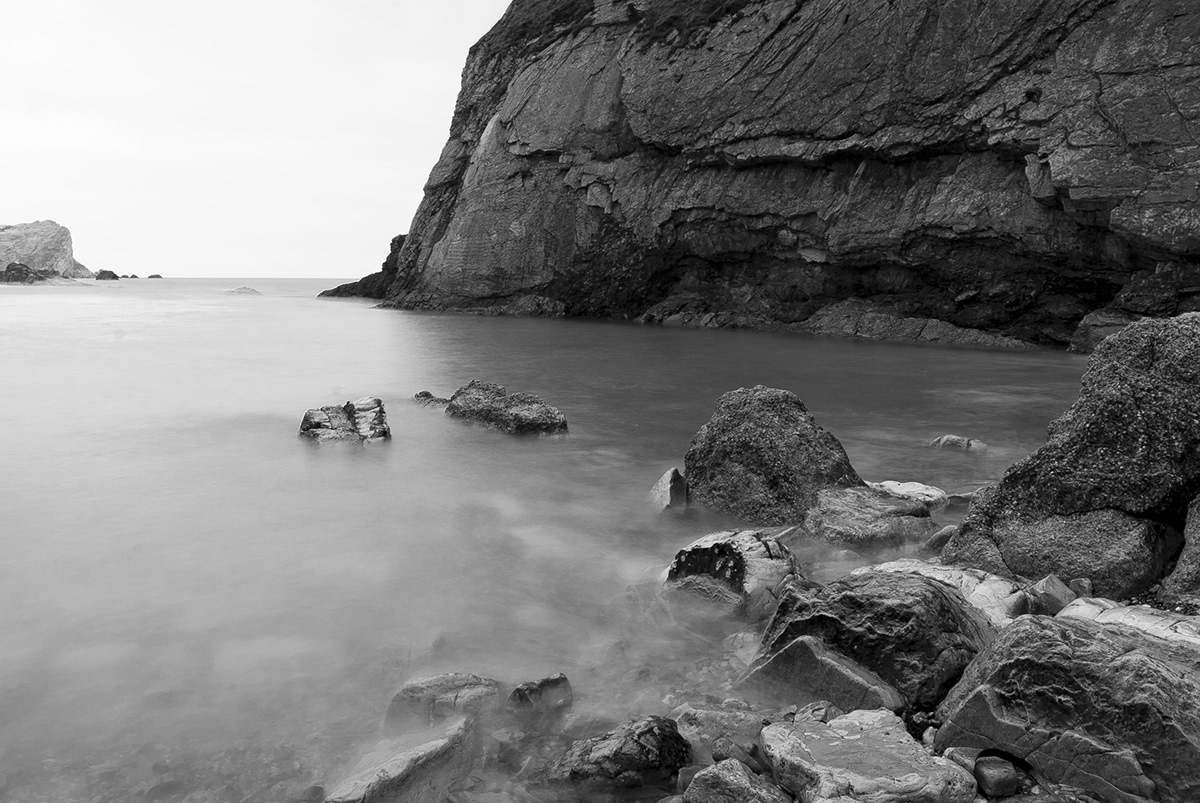 seascape  england Coast sea Lulworth Cove west lulworth east lulworth nikon D80  andrewodellphotography andrew o'dell south cliffs  water long exsposure wet photoshop b&w black and white  landscape