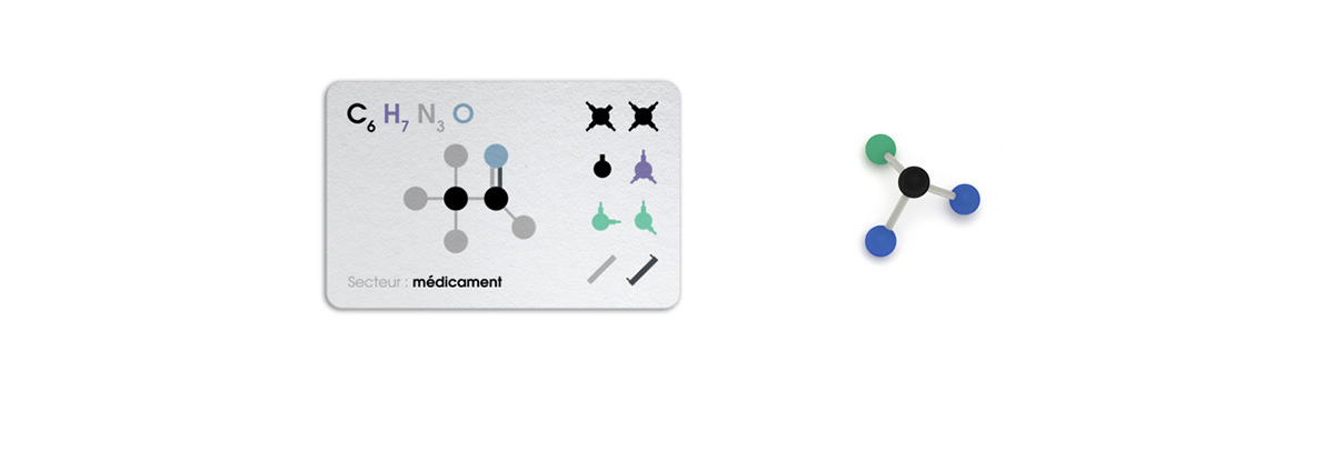 Board game molecule scientific boardgame system identity logo cards child school educative Playful