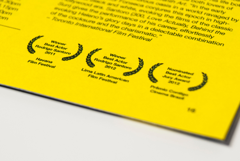 reel Brazil film festival yellow green helvetica pattern copacabana beach Booklet poster