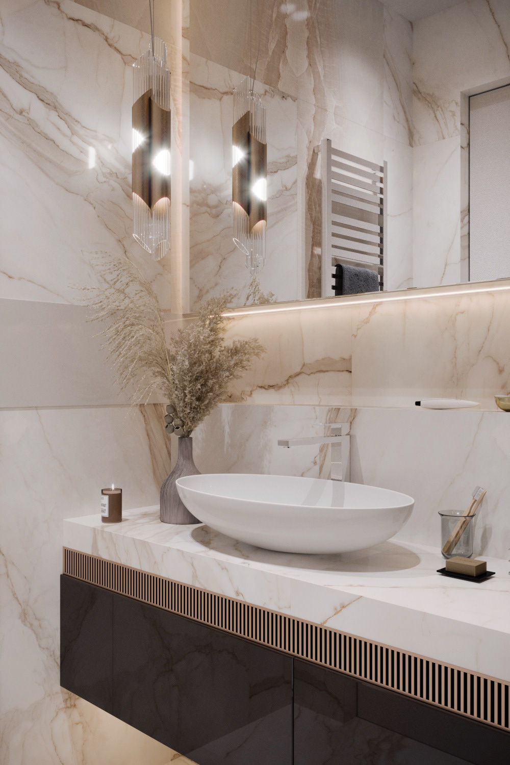 3d max bathroom corona design light tiles LOFT Marble Render toilet Wood Panels