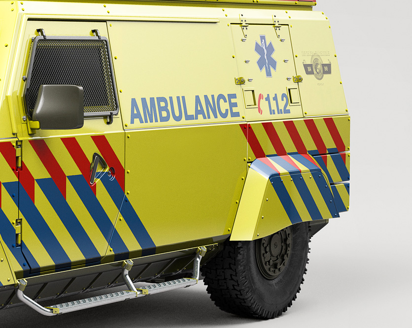 Souverein  CGI 3D postproduction ambulance SIRE Paul Ruigrok luminous creative imaging fedde souverein